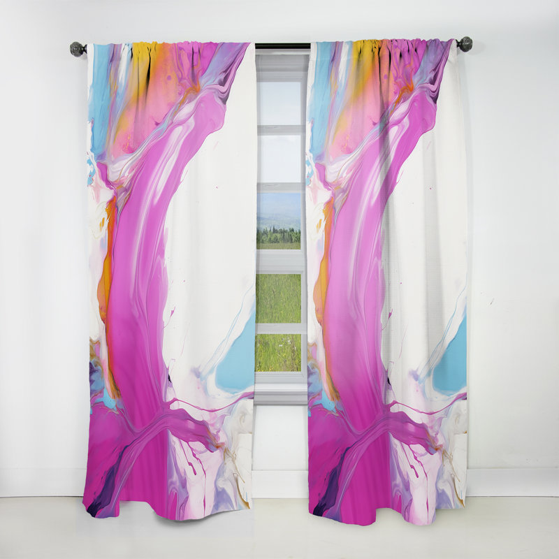 Aderdour Fluid Illusions I - Rideau en velours moderne - obscurcissant - 1 panneau, L 52 po x L 63 po