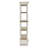 Edison Wooden Bookcase with 4 Tier Shelves and Bottom Drawer, Brown and White