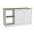 Kitchen Island, Four Open Shelves, Two Cabinets  -Light Oak / White-1085616172