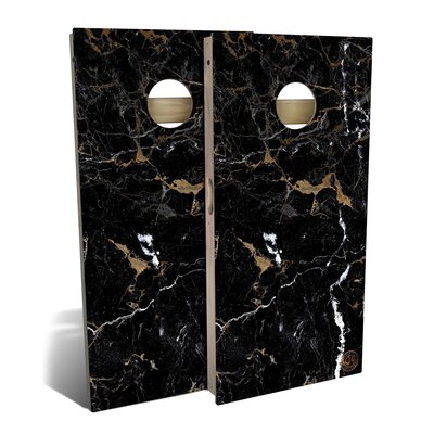 2' X 4' Black Marble Cornhole Board Set With Case And Lights -  Skip's Garage, CHSLKWY-1001-4-7