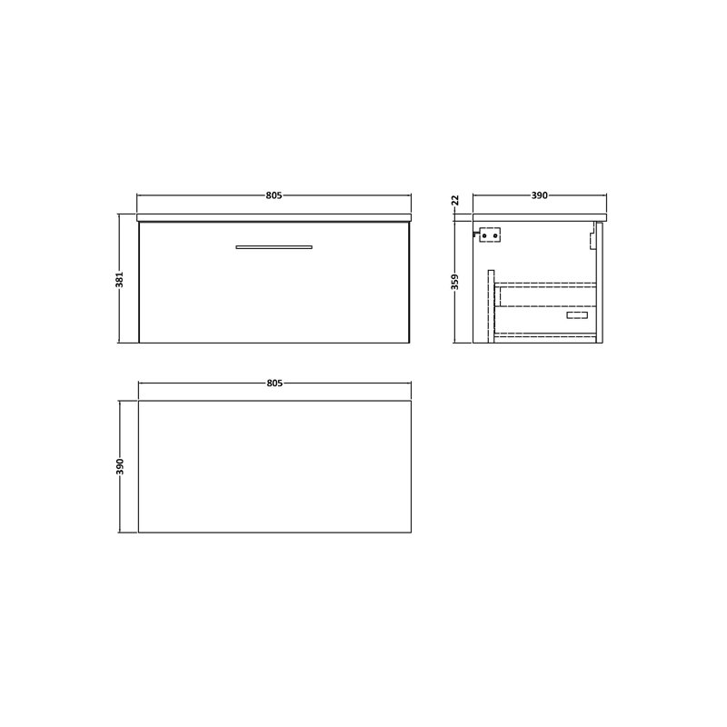 Arno 80.5cm Single Bathroom Vanity Base Only, Bleached Oak