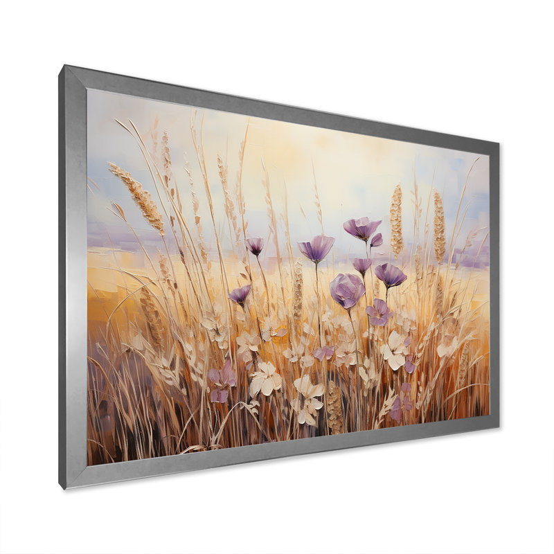 Minimalisme prairie magique IV sur toile, H 12 po x l 20 po x P 1 po, Cadre simple argenté