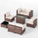 Romanas 8 Piece Patio Conversation Sets With Fire Pit Table
