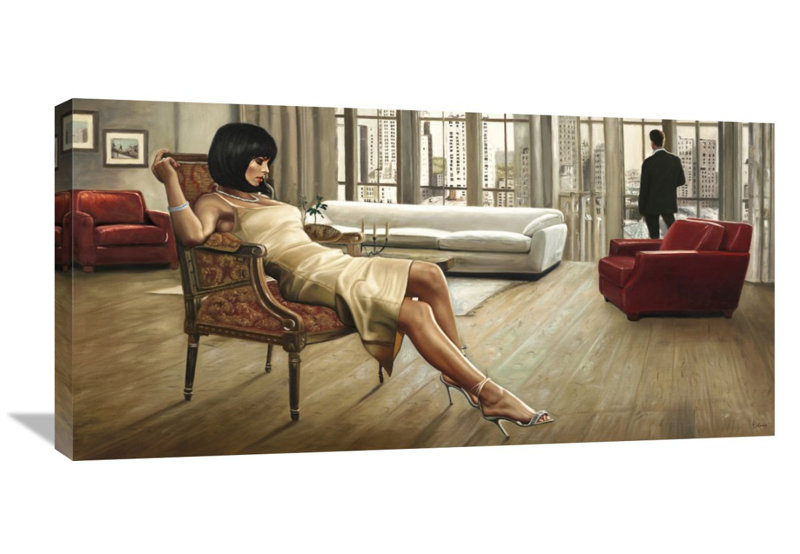 " Lovers " by Pierre Benson, 18" H x 36" W x 1.5" D