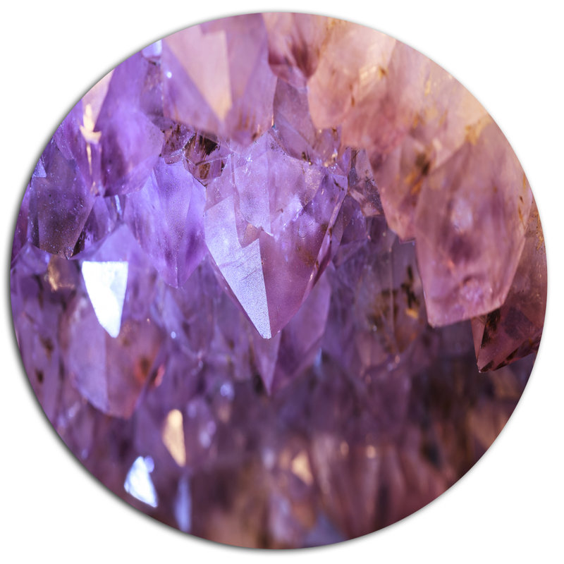 «Purple White Natural Amethyst Geode», reproduction de photo sur métal, H 36 po x l 36 po