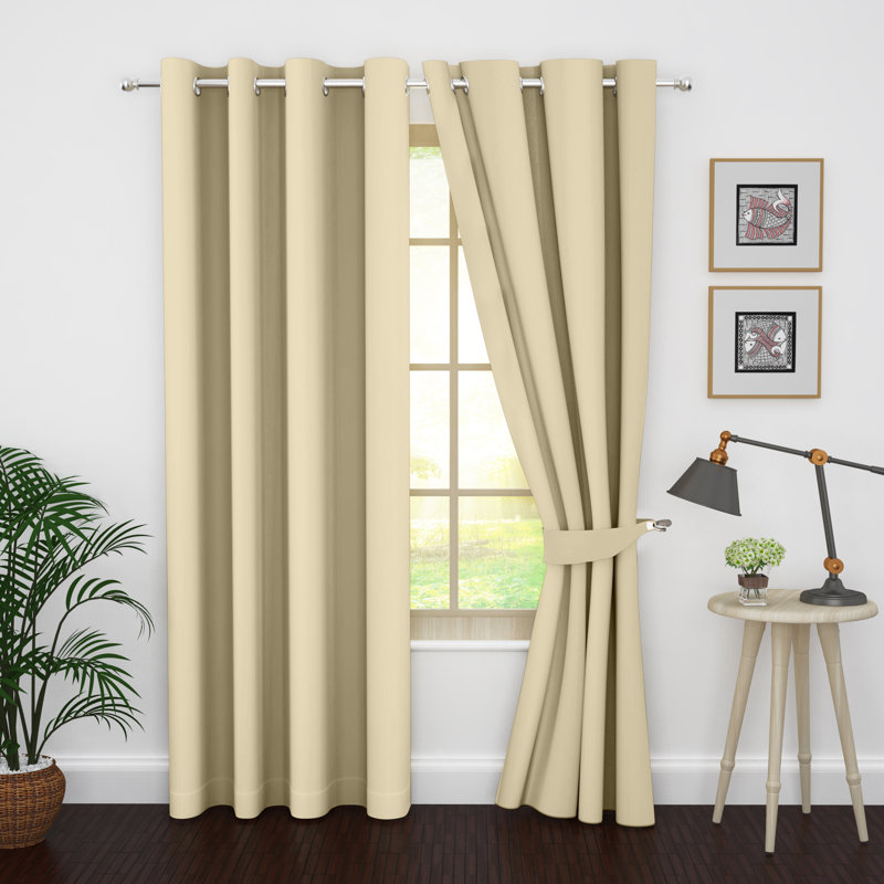 Blackout Curtain Pair, Beige, 46" W x 84" L