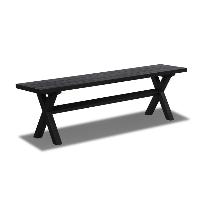 Cascais Dining Bench with Trestle Base, Black Oak
