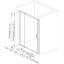 Porte de douche sans cadre l 44 à 48 po x H 76 po avec verre trempé transparent de 1/4 po-109700251