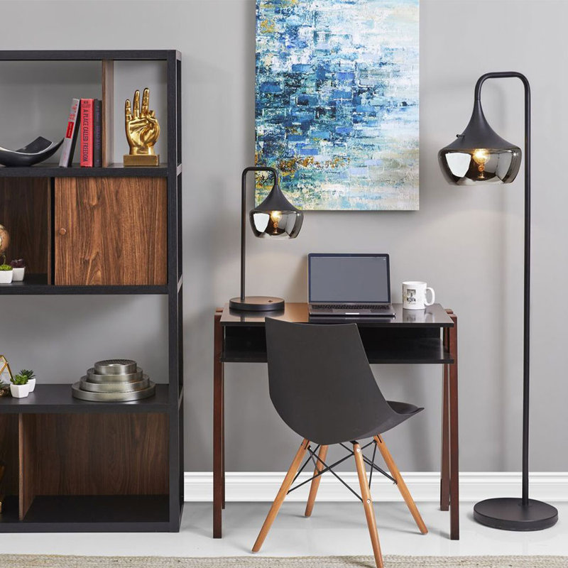 63.5'' Matte Black Arched Floor Lamp