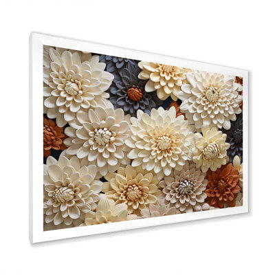 «Chrysanthemums White Mosaic Garden» sur toile