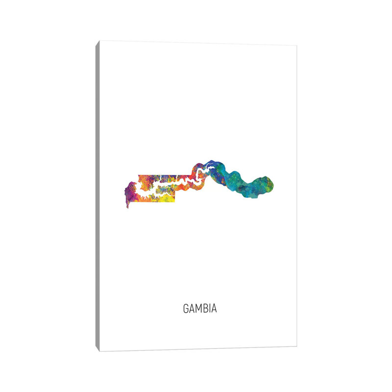 «Gambia Map» par Michael Tompsett, impression sur toile tendue, H 60 po x l 40po x P 1,5 po