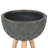 14.3" Round Planter with Stand, Indoor Outdoor Plant Pot with Drainage Hole