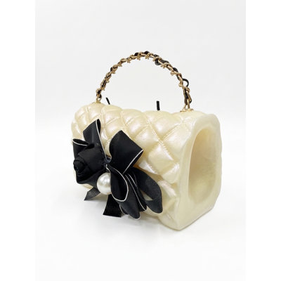 Bougie sculptée perle blanche et noire Classic Couture
