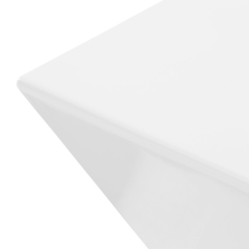 Jaime Pedestal End Table, High-gloss lacquered white
