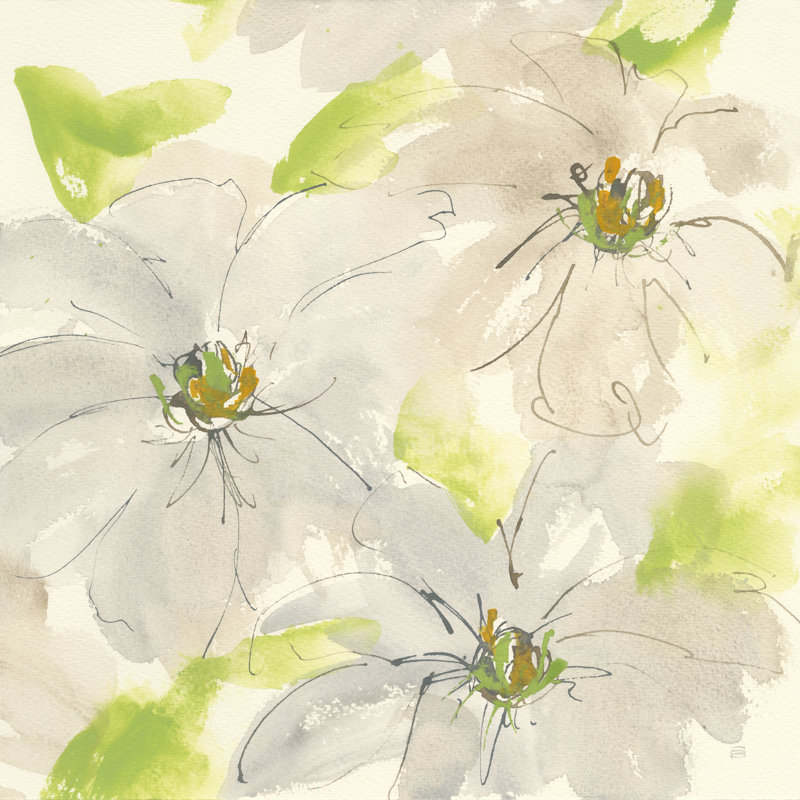 «Dancing Clematis II», reproduction encadrée, Non, H 12 po x l 12 po x P 1,25 po, Toile encadrée noire