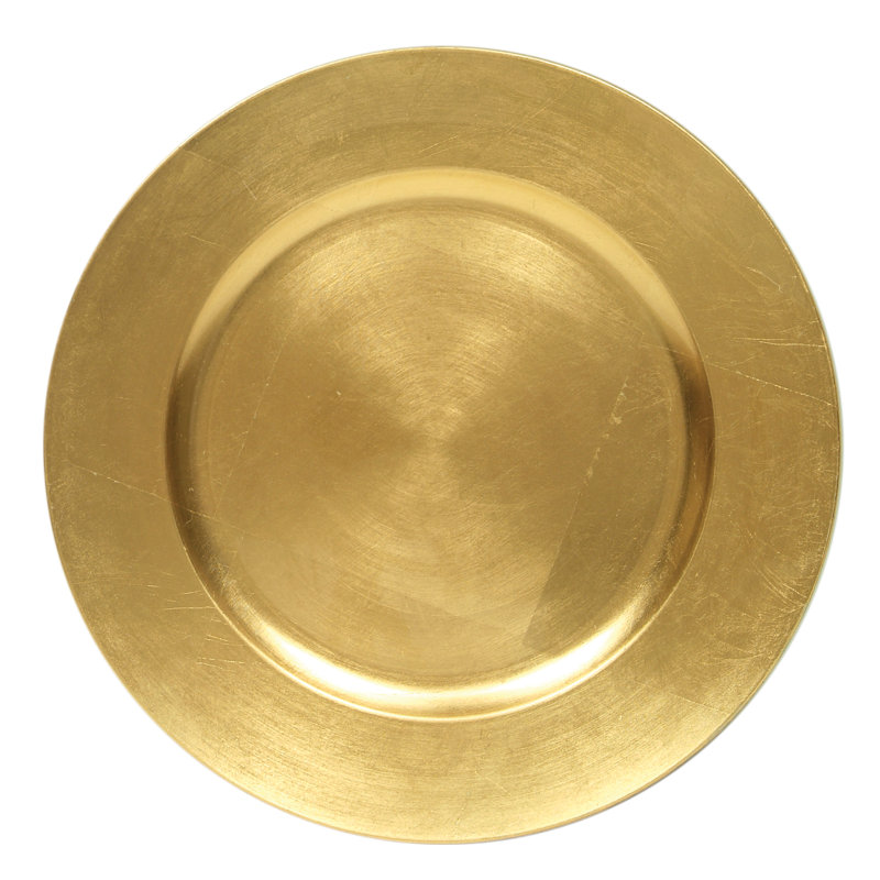Plat de service rond 13 po, Or