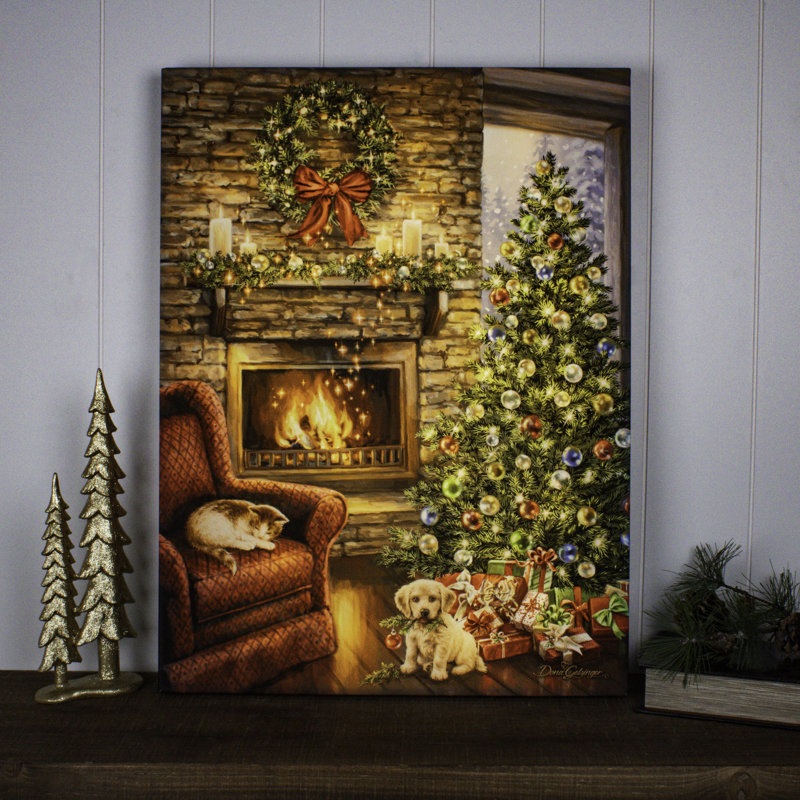 Fireside Christmas 18x24 Fully Illuminated ColorChange LED Print