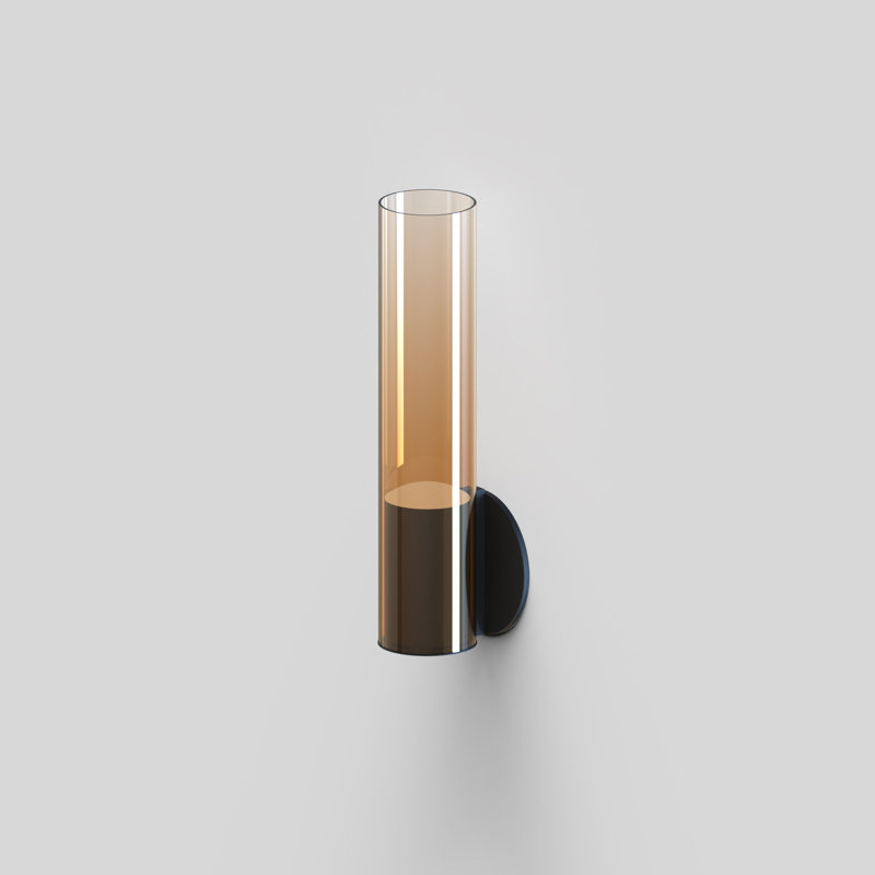 Delonda Steel LED Flush Mounted Sconce, Amber