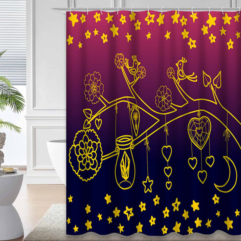 Rideau de douche Dream Catcher Moon Birds, L 72 po x l 72 po