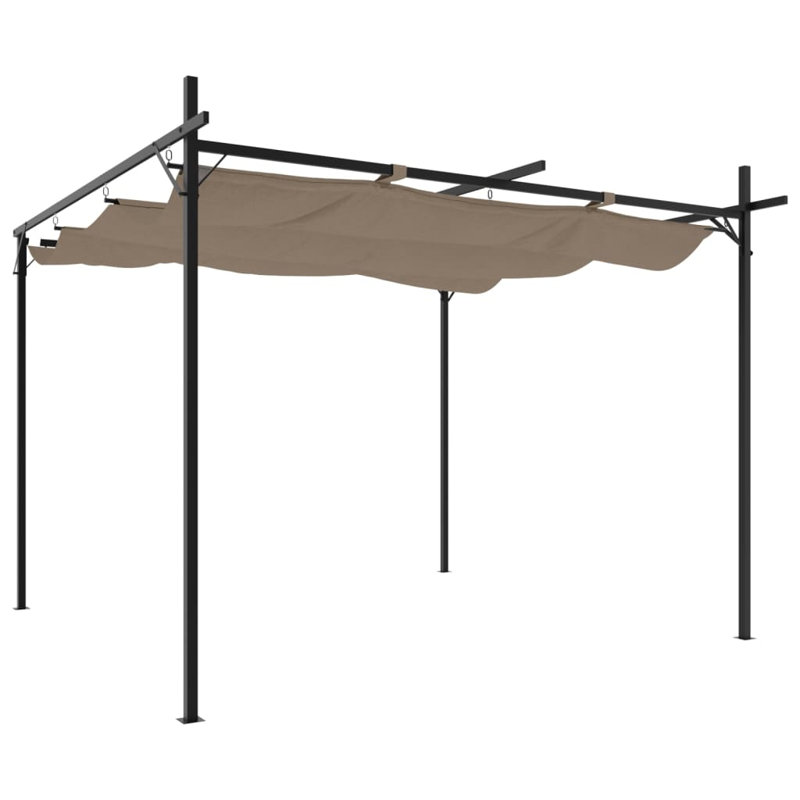 Audrius Metal BBQ Gazebo, Taupe, 292cm H x 295cm W x 230cm D