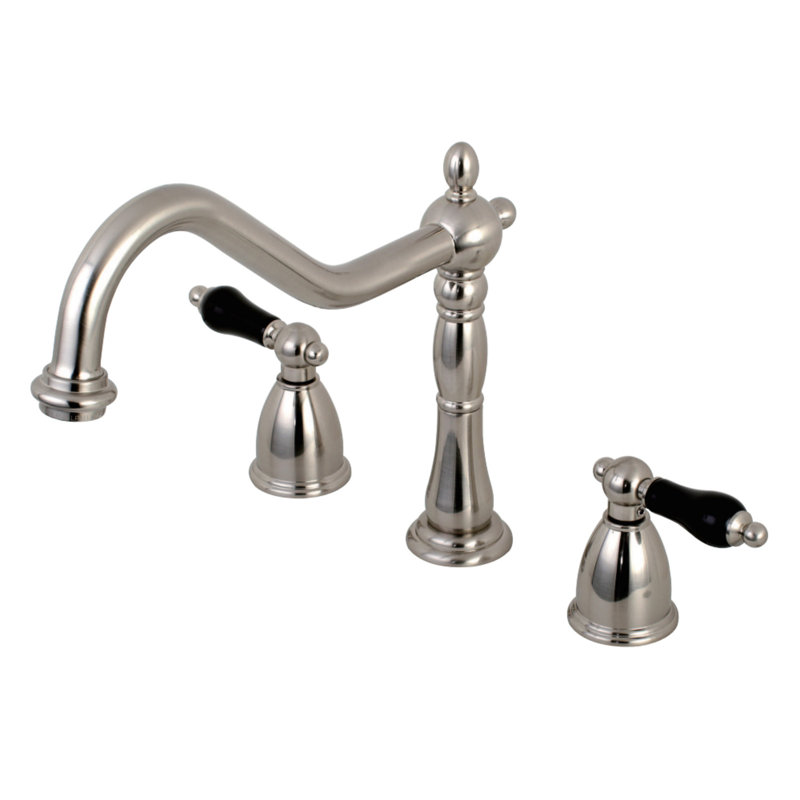 Kingston Brass Duchess Double-Handle Widespread Kitchen Faucet, Brushed Nickel, Without Spray