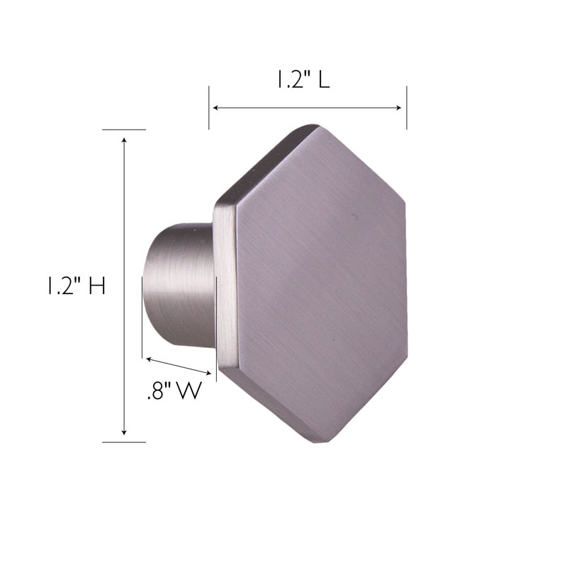 Poignée d'armoire hexagonale solide, paquet de 10, Nickel satiné