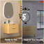 Meuble-lavabo mural en bois massif de 30 po avec lavabo et dosseret en acrylique simple-823749792