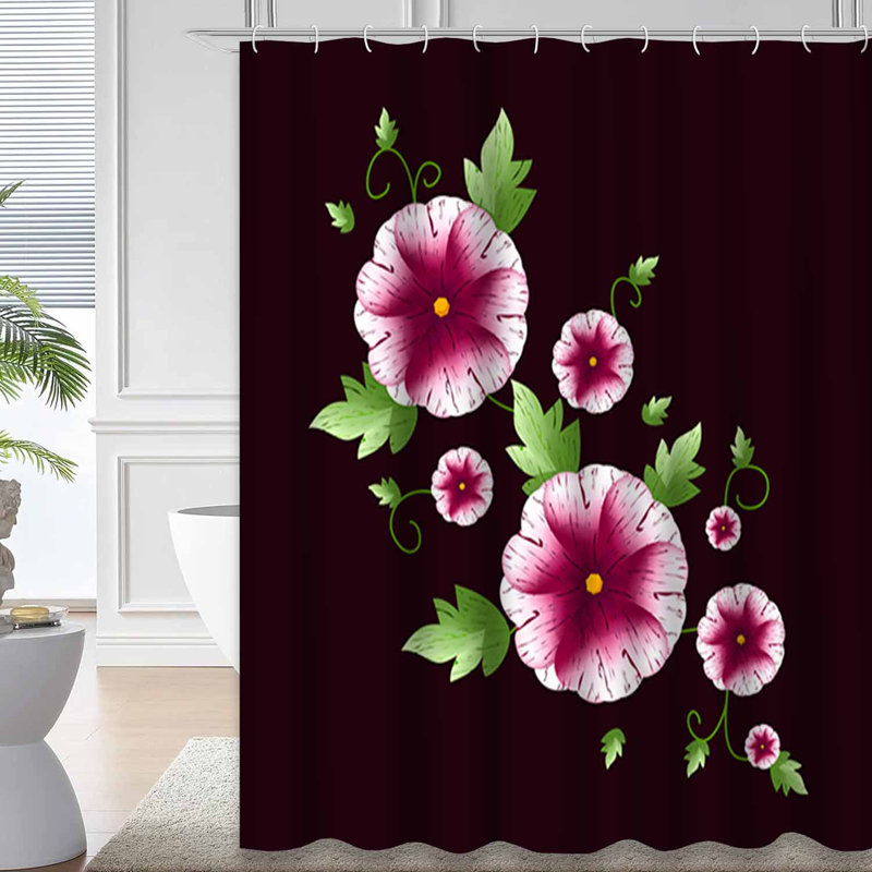 Rideau de douche moderne avec 12 crochets, L 72 po x l 84 po