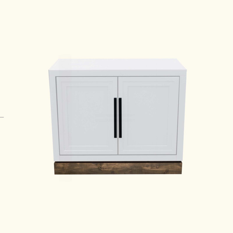 Modular 2-Door Base Cabinet, No Assembly Required, White