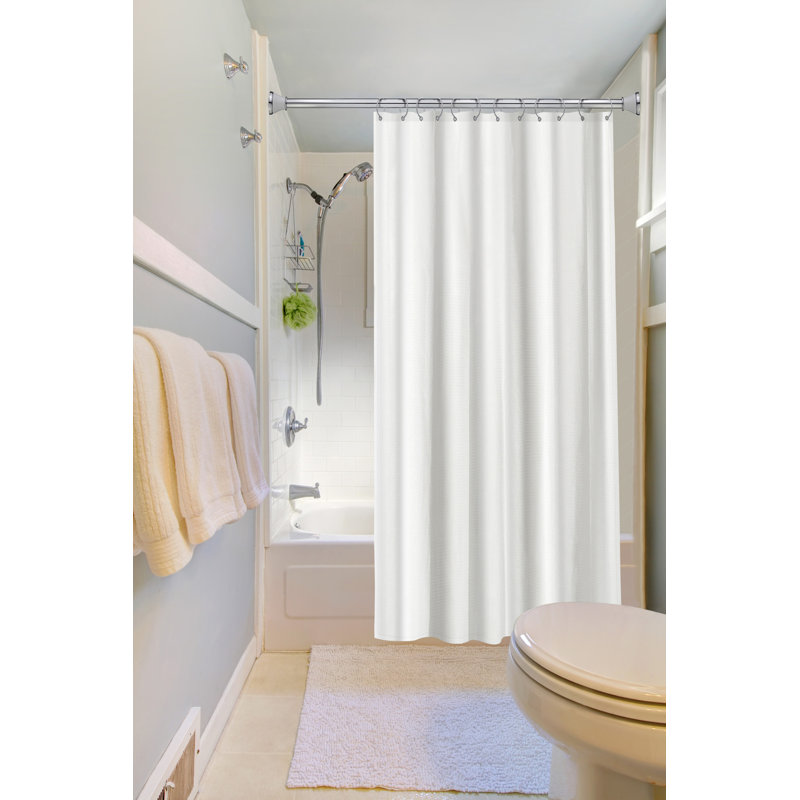 Rideau de douche simple en microfibre Ella, Blanc