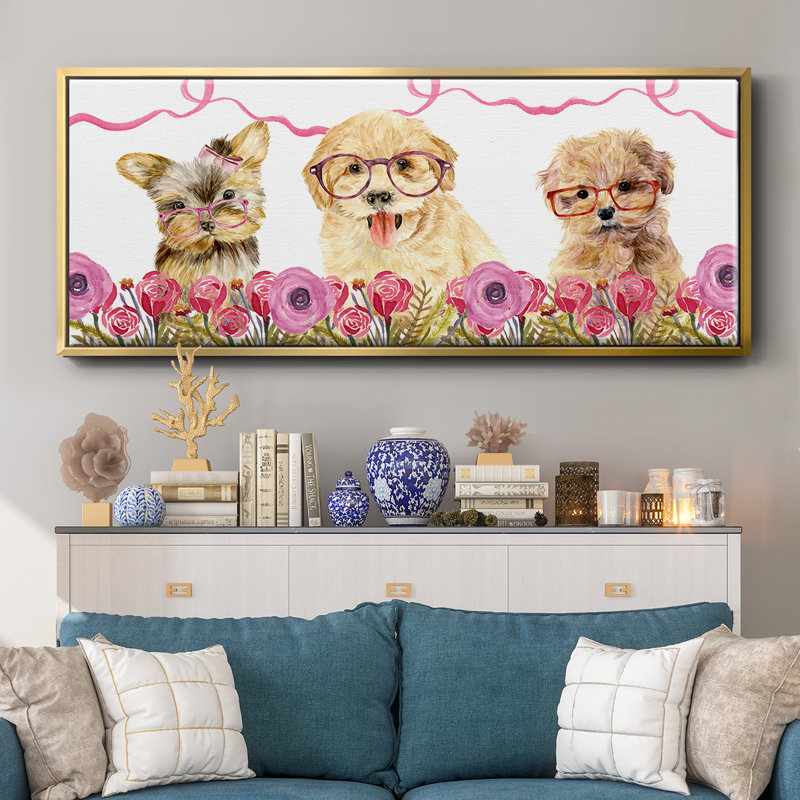 Collection Puppy Valentine, toile encadrée, H 20 po x l 50 po