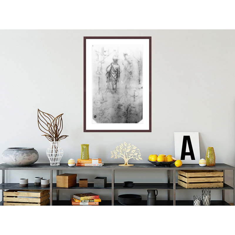 Studies by Leonardo da Vinci -Framed Giclee Print, H 41,5 po x l 29,39 po
