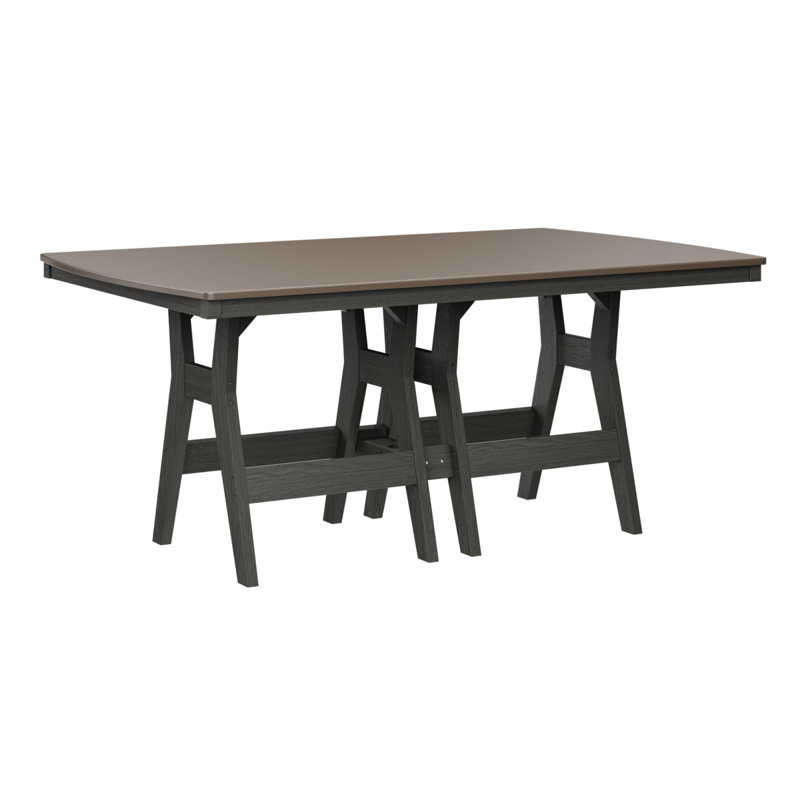 Table de bar rectangulaire 72 po Berlin Gardens Harbor, Bronze martelé, Gris côtier, H 38,87 po x l 72 po x P 44 po
