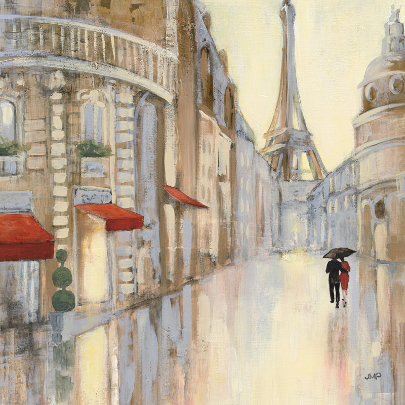 Touring Paris Couple III by Julia Purinton - Wrapped Canvas Painting, 30cm H x 30cm W x 3.8cm D