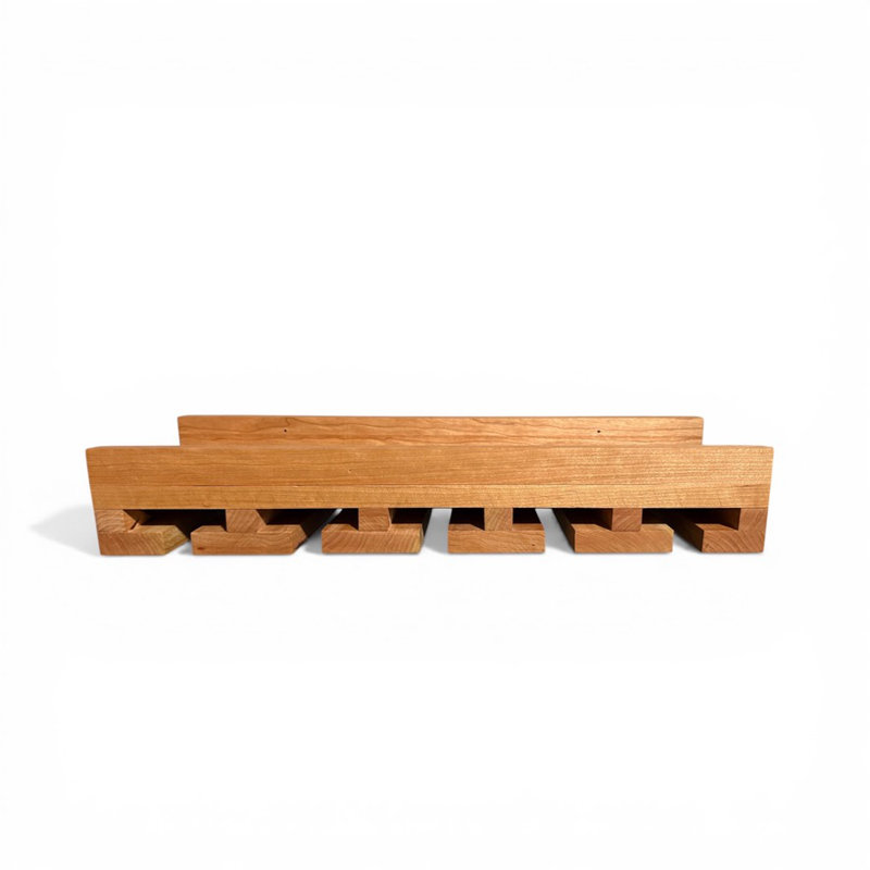  Premium Series Solid Hard Wood Wall-mounted Wine Rack & Stemware Holder, Cherry, Red
