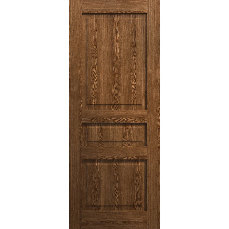 Panneau de porte à dalle | Ego 5012 | Portes en placage de bois | Pochette coulissante à poche, 32 po x 84 po, Chêne cognac