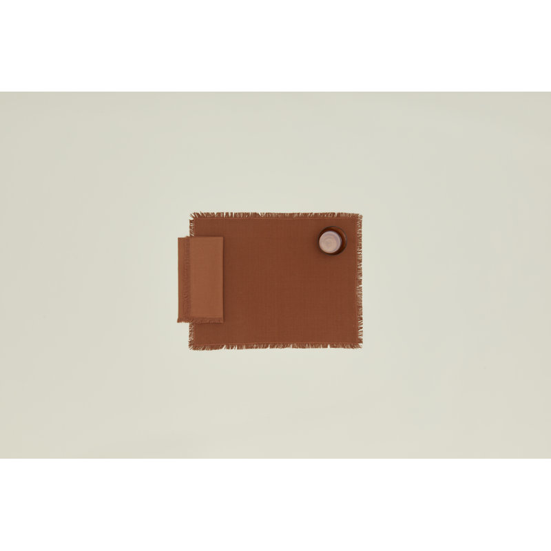 Essential 100% Cotton Rectangle Placemats, Terracotta