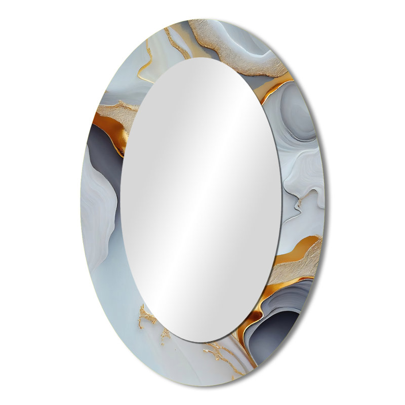 Miroir mural blanc et doré, 36 po x 24 po