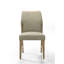 Ensemble de 2 chaises de salle à manger en lin beige avec pieds en chêne rustique