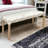 Lulu Leather Woven Backless Bench