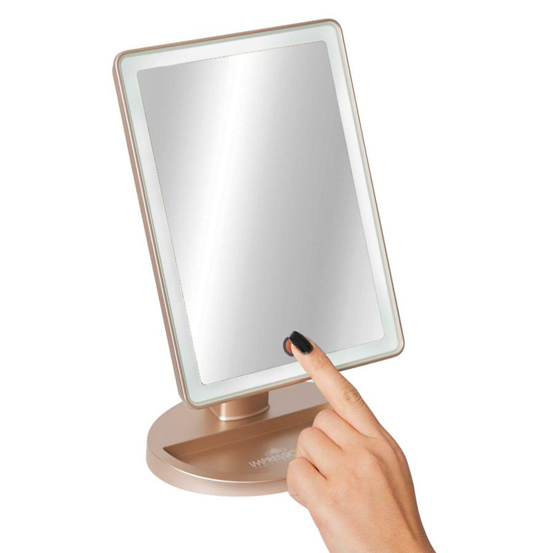 Miroir de maquillage tactile Touch Infinity, Or champagne