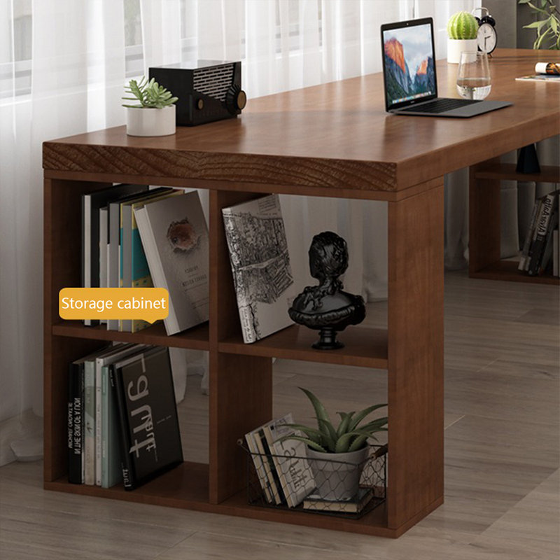 Bureau rectangulaire en bois massif noyer clair, H 29,53 po x l 62,99 po x P 23,62 po