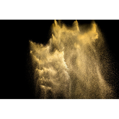 Golden Sand On Black Background - Wrapped Canvas Print