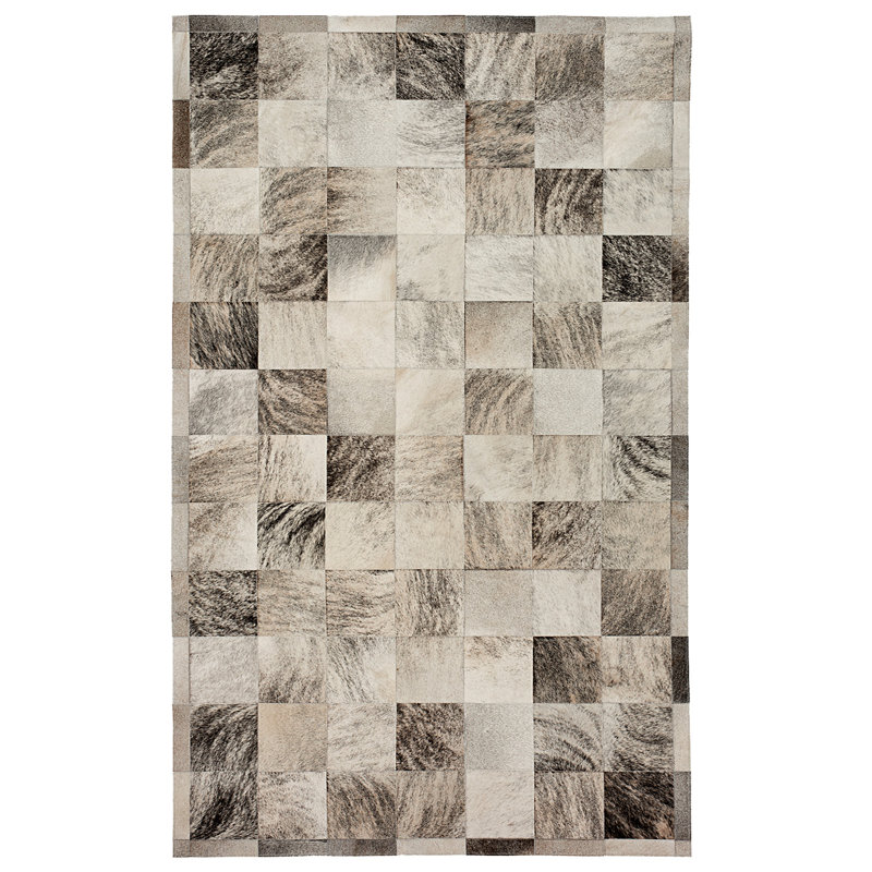 Ares Cowhide Geometric Area Rug, Rectangle 9' x 12'