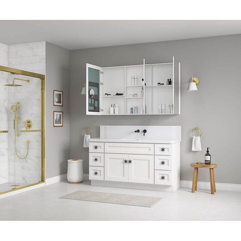 Pharmacie à miroir sans cadre, H 36 po x L 55 po x l 4,8 po