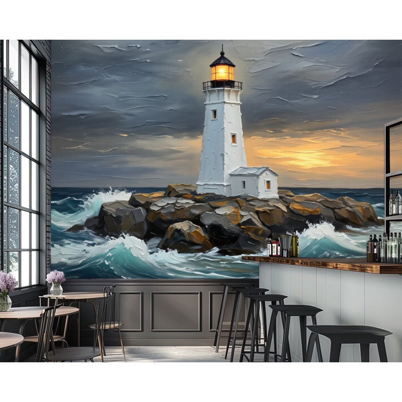 Papier peint adhésif autocollant Blue Ocean Island, L 96 po x l 69 po