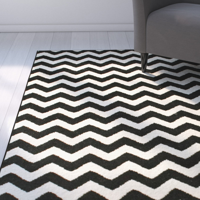 Tapis ivoire / noir Cunningham, Rectangle 8 pi 10 po x 12 pi 2 po