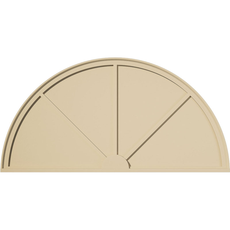 Demi-rond signature fronton en uréthane, brun clair apprêté, 64 po x 32 po x 2 po, Aucune, 3 rayons