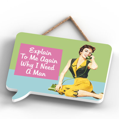 Pinup Explain to Me 1 Piece Wall Art on MDF