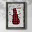 «Chequered Snowman I», reproduction encadrée - bois massif-1000005446